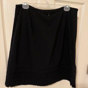 Larry Levine Black Stretch Pencil Bottom Pleated Skirt.  Size 14.